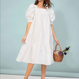 SHEIN puff sleeve dress,very minimalistic.